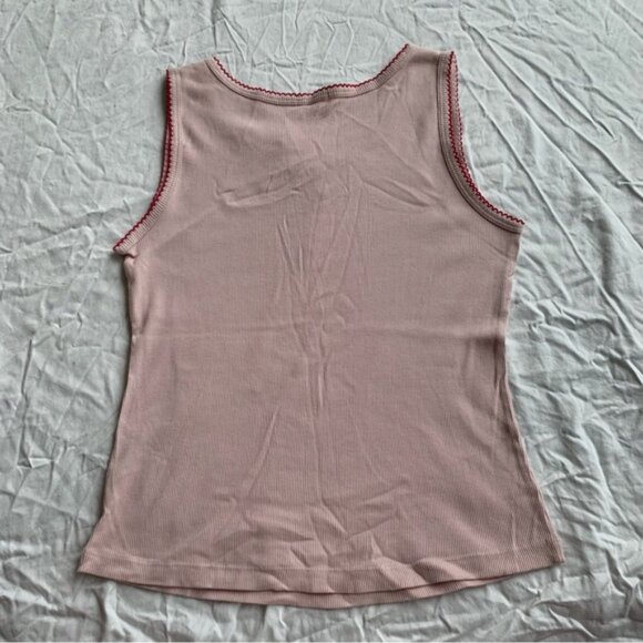 Y2K Pink Tank Top with Lace Upribbon Bow - Picture 3 of 4